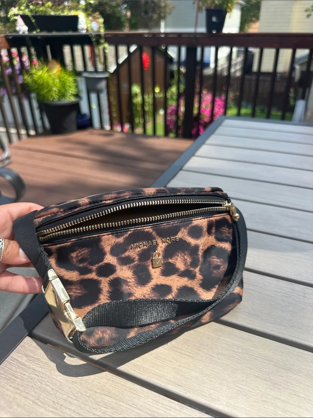 Michael Kors Leopard-Print Crossbody Belt Bag - Brown, Black
